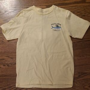 Salty Crew Pale Yellow Tee with Fish Graphic